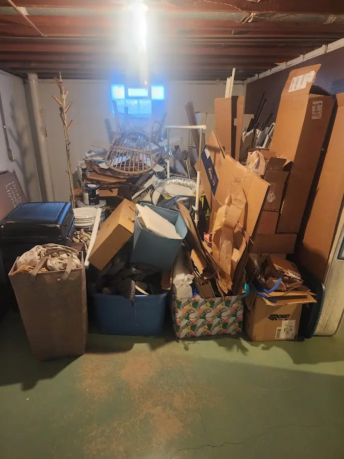 Roll-off dumpster container at job site for Roll Off Dumpster Rental in Eldridge